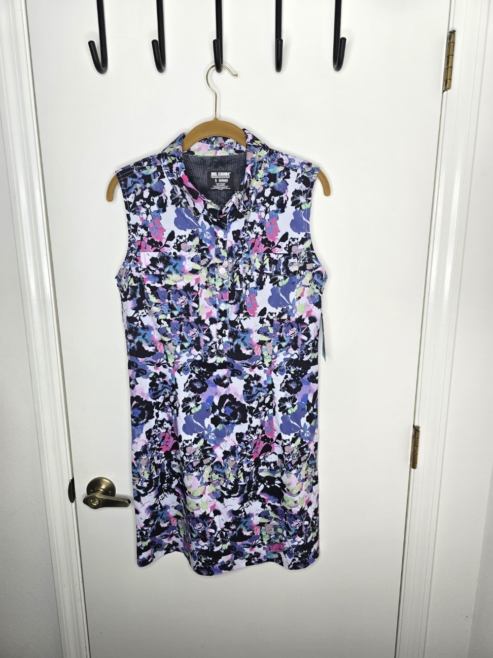 Reel Legends Sleeveless Floral Shift Dress in Purple, Pink, Blue, Black